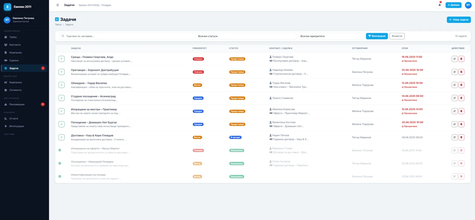 Custom CRM project preview